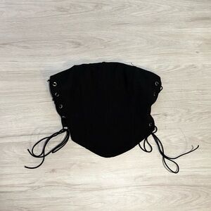 Princess Polly Black Lace-Up Corset Top